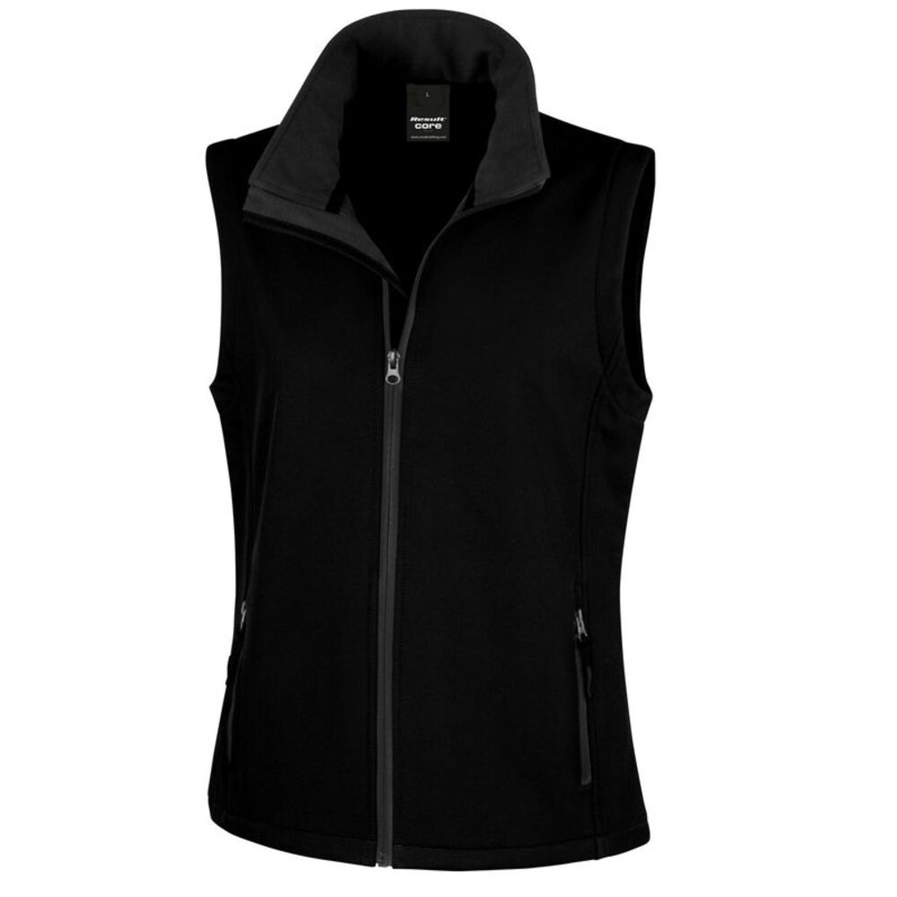 Result Womens/Ladies Softshell Body Warmer / Black